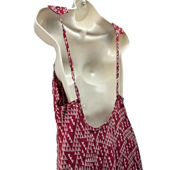 Stone Cold Fox Helmut Dress Size 2 Red Geometric Print High Neck Maxi Low Back - Picture 10 of 12